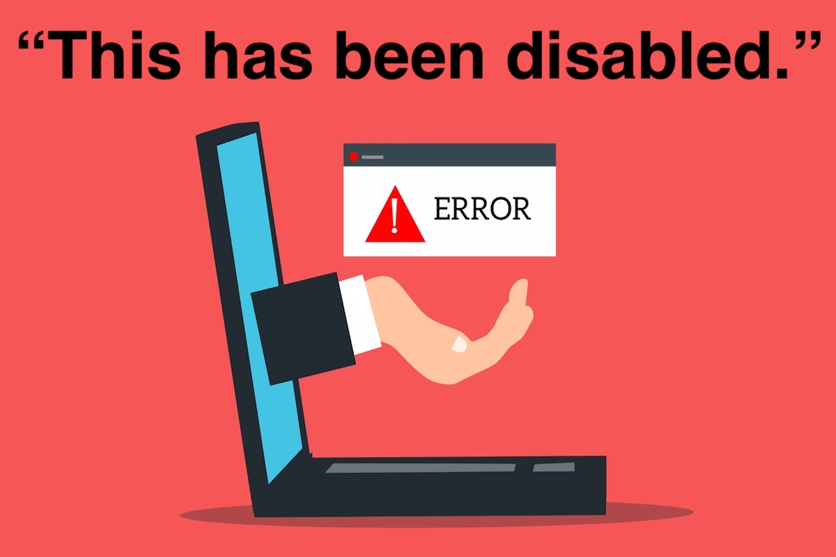 WordPress: "This has been disabled". Examples and Fixes.